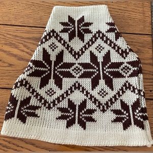 VTG Wigwam UNISEX stocking hat,brown and cream snowflake pattern. EUC